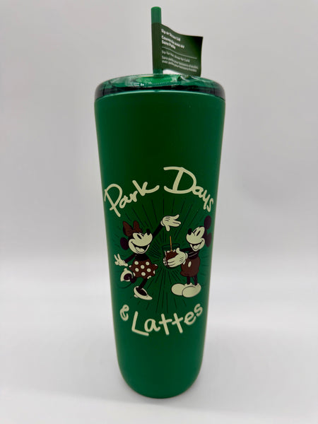Disney Parks Starbucks Park Days and Lattes Stainless Steel Tumbler with Straw