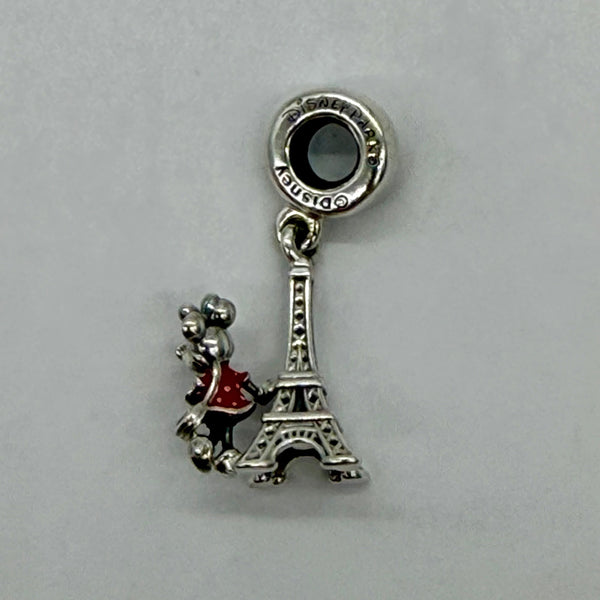 Disney Parks Pandora silver charm Eiffel Tower with Minnie Mouse