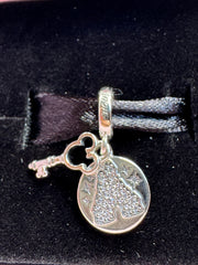 Disney Parks Pandora Fantasyland Castle Home Lock and Key Double Dangle Charm Exclusive 2025