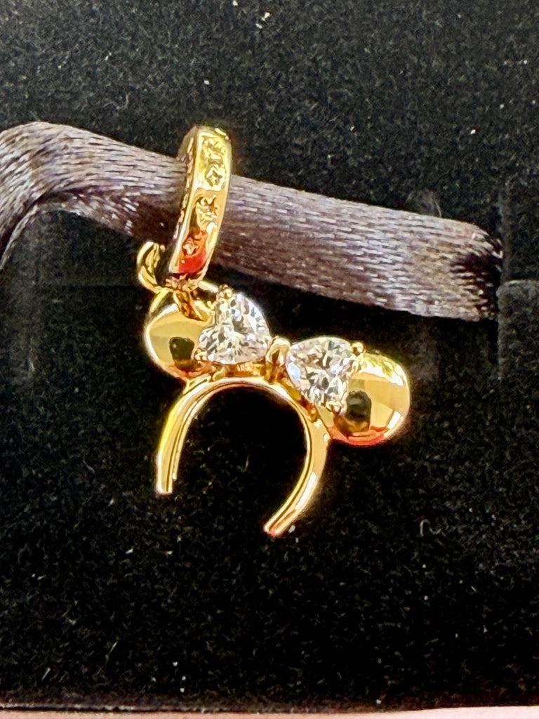 Disney Parks Pandora Minnie Mouse Gold Ears Headband Dangle Charm 2026 Exclusive