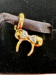 Disney Parks Pandora Minnie Mouse Gold Ears Headband Dangle Charm 2026 Exclusive