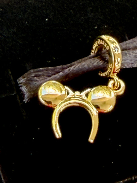 Disney Parks Pandora Minnie Mouse Gold Ears Headband Dangle Charm 2026 Exclusive