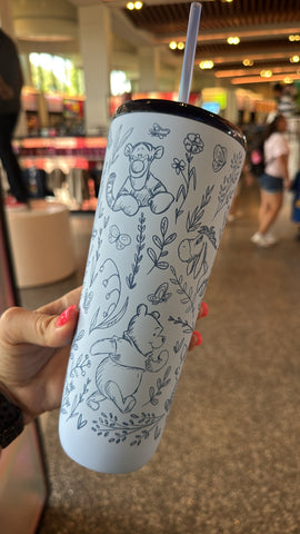 Disney Parks Starbucks Winnie the Pooh Stainless Steel Tumbler with Straw Blue 2026