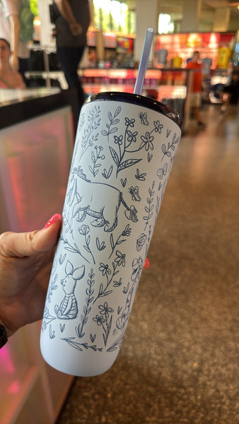Disney Parks Starbucks Winnie the Pooh Stainless Steel Tumbler with Straw Blue 2026