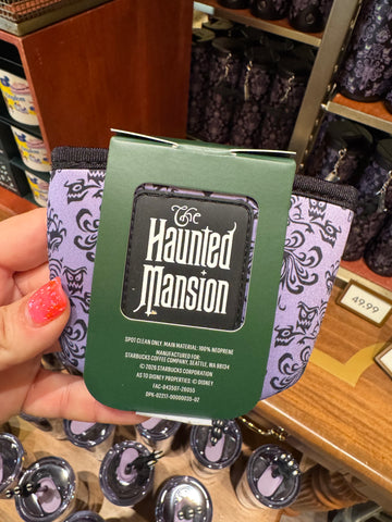 Disney Parks Starbucks Haunted Mansion Fabric Cup Sleeve 16oz 2026