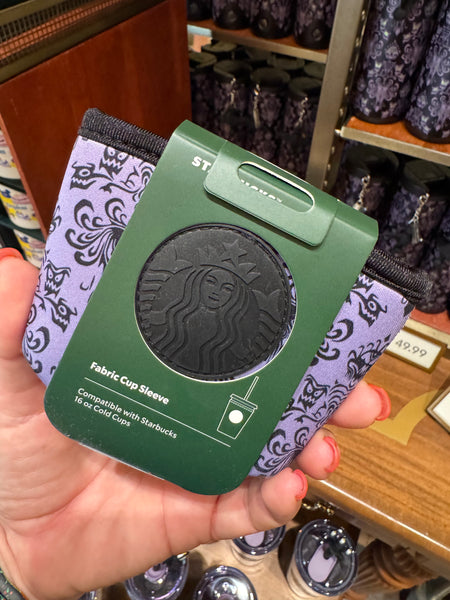 Disney Parks Starbucks Haunted Mansion Fabric Cup Sleeve 16oz 2026
