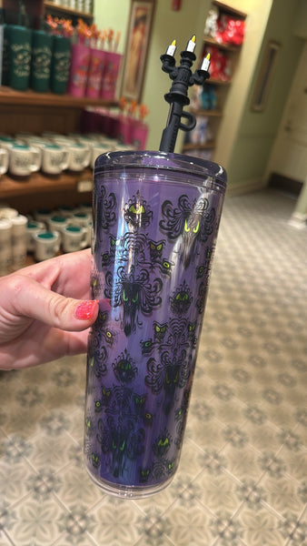 Disney Parks Starbucks Haunted Mansion Tumbler 2026 Acrylic with Straw