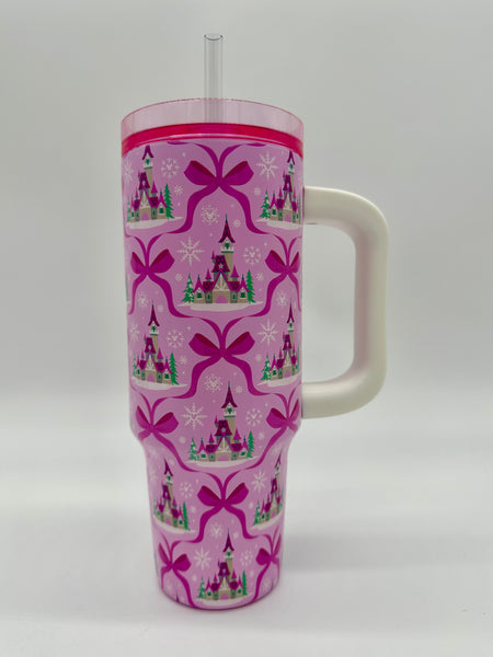 Disney Parks Castle Ribbon Bow Stainless Steel Tumbler 2025