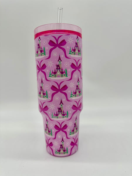 Disney Parks Castle Ribbon Bow Stainless Steel Tumbler 2025