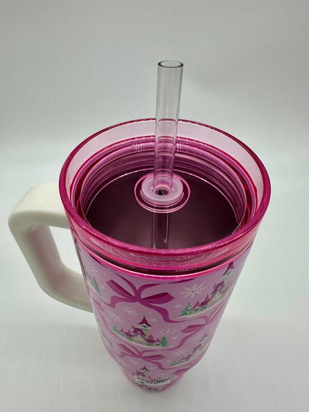 Disney Parks Castle Ribbon Bow Stainless Steel Tumbler 2025