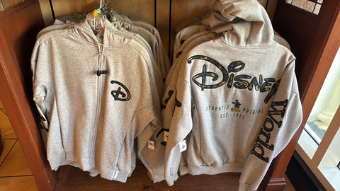 Disney Parks Mickey Mouse Camoflauge Military Gray Zip Hoodie WDW Veterans Day 2025