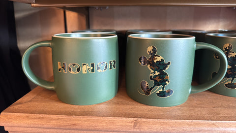 Disney Parks Honor Camoflouge Mickey Mouse Coffee Mug Veterans Day