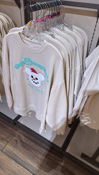 Disney Parks Snowman Crewneck Sweatshirt 2024 NWT Walt Disney World (S and 1X only)