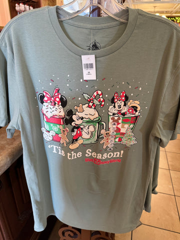 Disney Parks WDW Tis the Season Green TShirt (L XL ONLY)