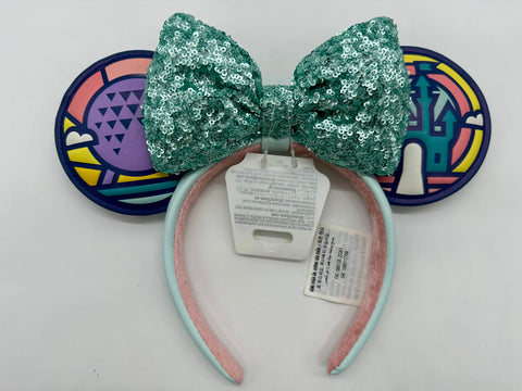 Disney Parks WDW Four Parks Minnie Mouse Ears Headband Epcot Magic Kingdom 2026