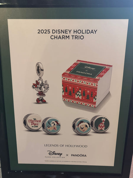 Disney Parks Pandora 3 Charm Christmas Set Holiday Exclusive 2025