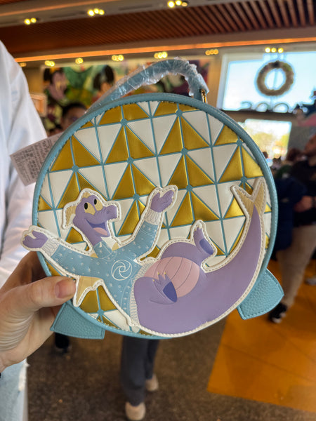 Disney Parks Loungefly EPCOT Festival of the Holidays 2025 Figment Spaceship Earth