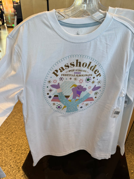 Disney Parks EPCOT Festival of the Holidays Passholder Long Sleeve T-shirt 2025 NWT ADULT