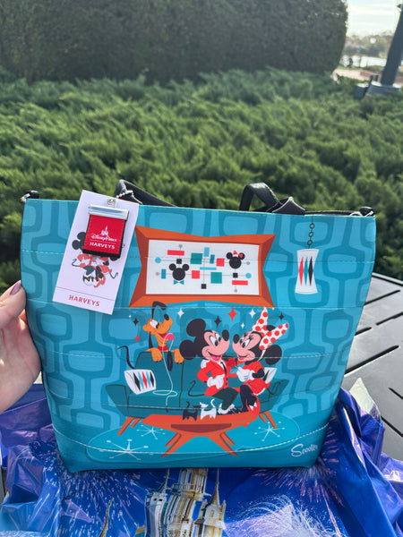 Disney Parks Harveys Art of Scooter Classic Tote Seatbelt Bag Mickey Minnie