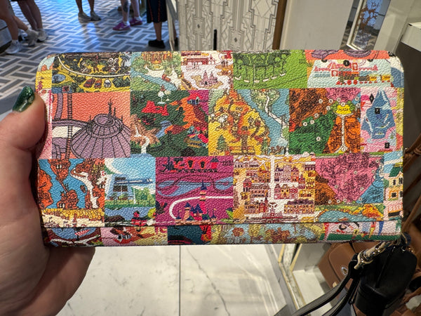 Disney Dooney & Bourke Vintage Park Maps Wristlet Wallet 2026 NWT