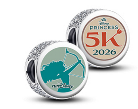 Disney Parks Pandora RunDisney Merida Princess Half Marathon 5K Charm Button 2026 Brave