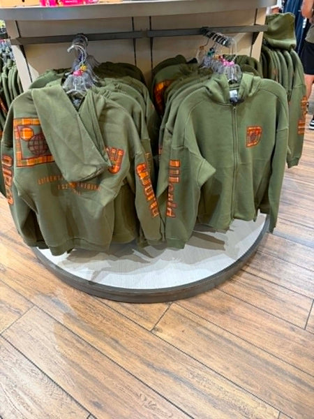 Disney Parks Green Fall Autumn Plaid Zip Hoodie 2026 Walt Disney World ADULT