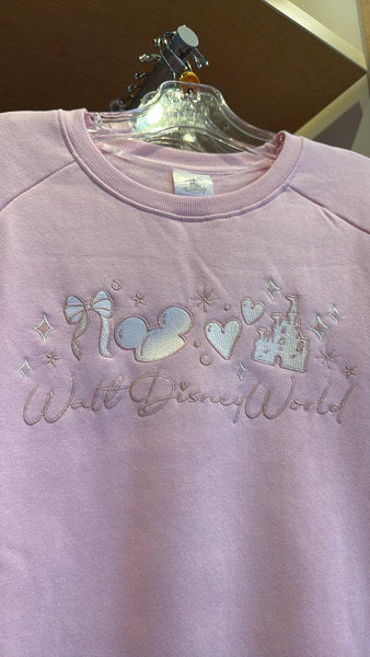 Disney Parks Walt Disney World Pink Castle Bow Sweatshirt Ear Hat NWT 2025