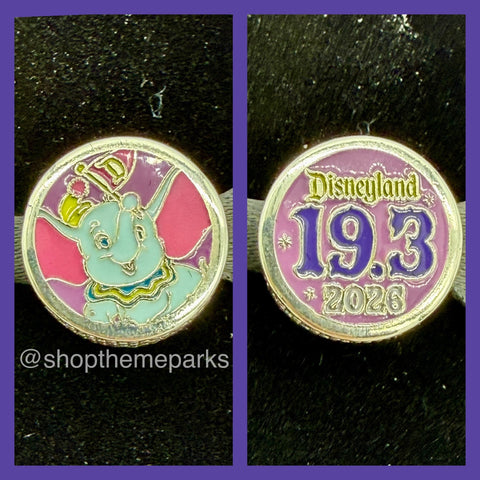 Disney Parks Pandora RunDisney Dumbo Double Dare Challenge Button Charm 2026 19.3 Disneyland Half Marathon