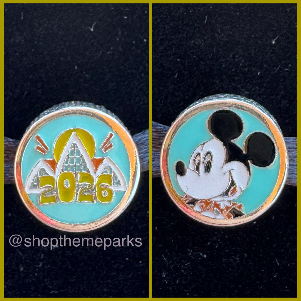 Disney Parks Mickey Aulani Resort Pandora Button Charm Double Sided Exclusive 2026