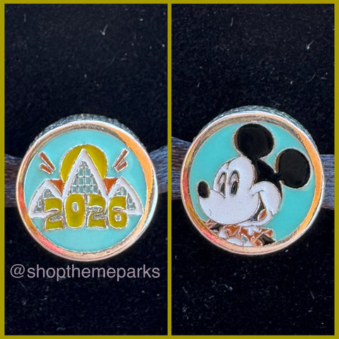 Disney Parks Mickey Aulani Resort Button Charm Double Sided Exclusive 2026
