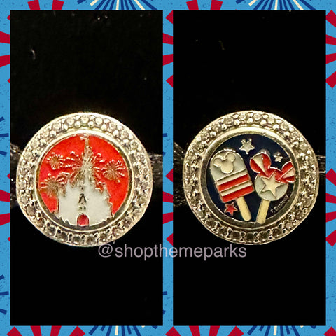 Disney Parks Pandora Castle Food Americana Button Charm Park Exclusive