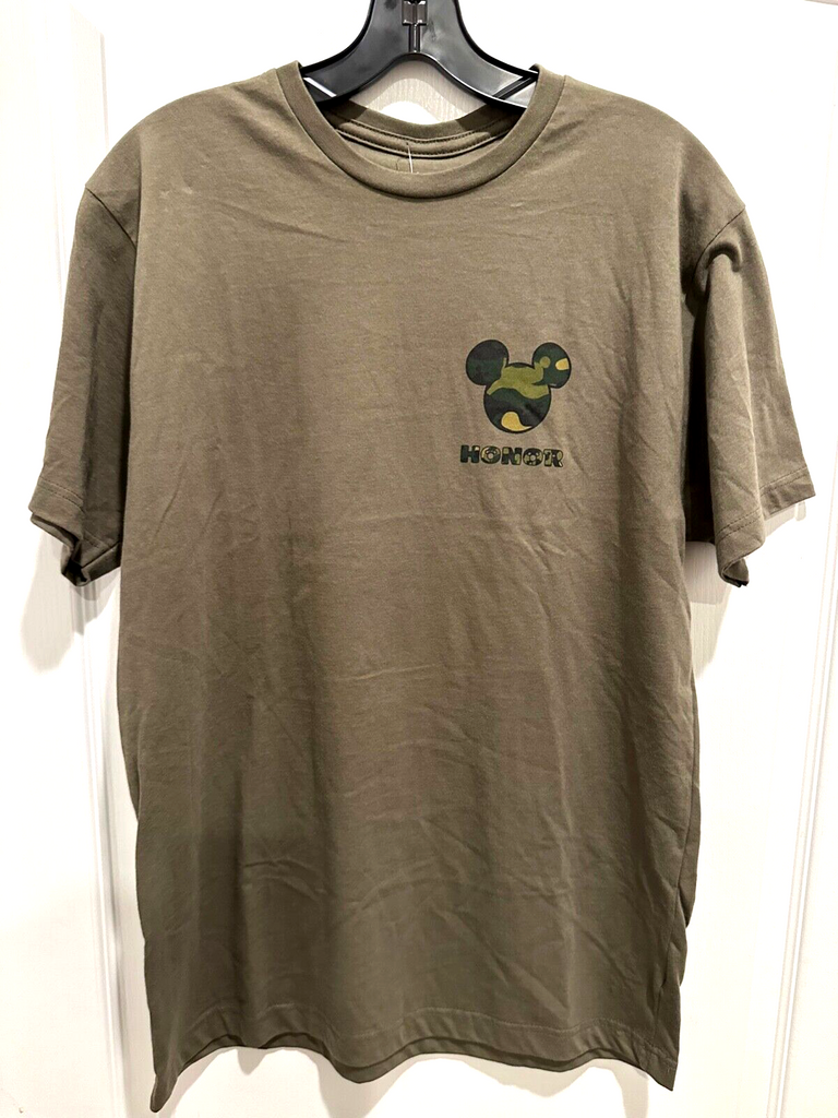 Disney Parks Mickey Mouse Honor Camouflage Military T-Shirt Veteran's Day Medium