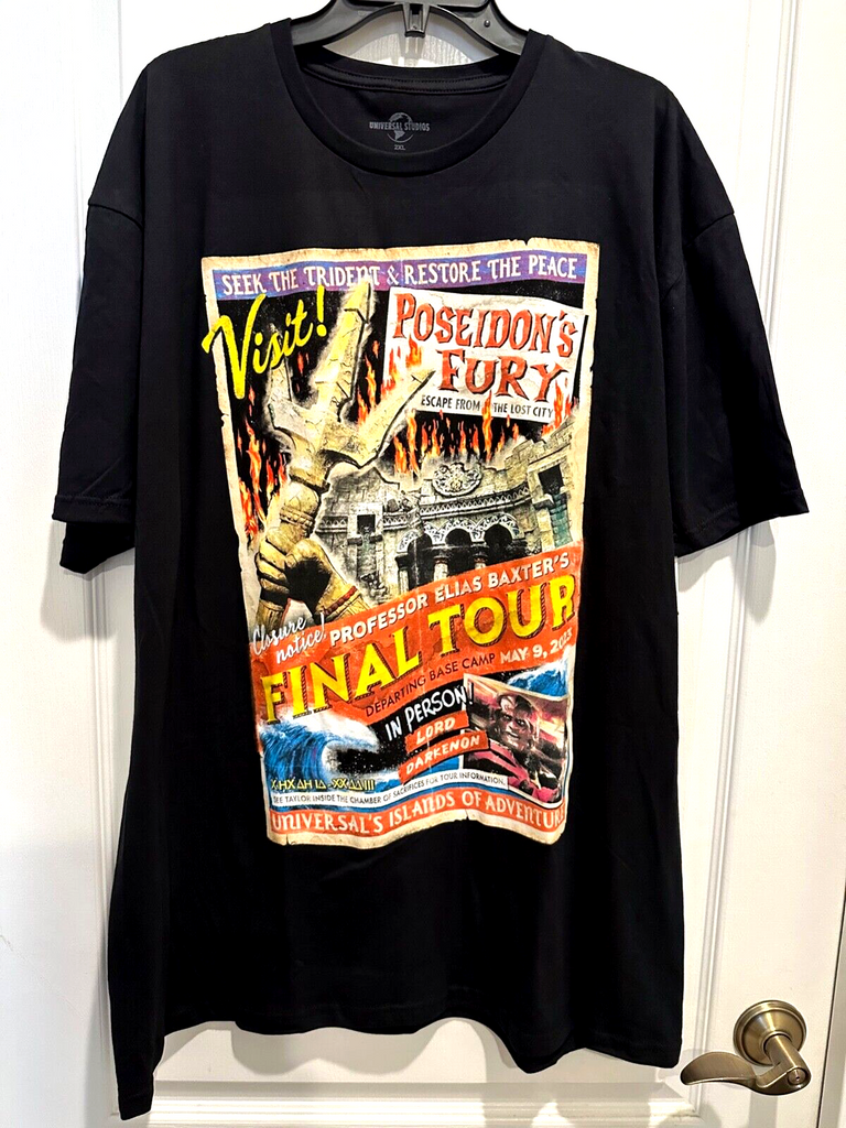 2023 Universal Studios Poseidon’s Fury Final Tour Shirt XXL Islands Adventure of