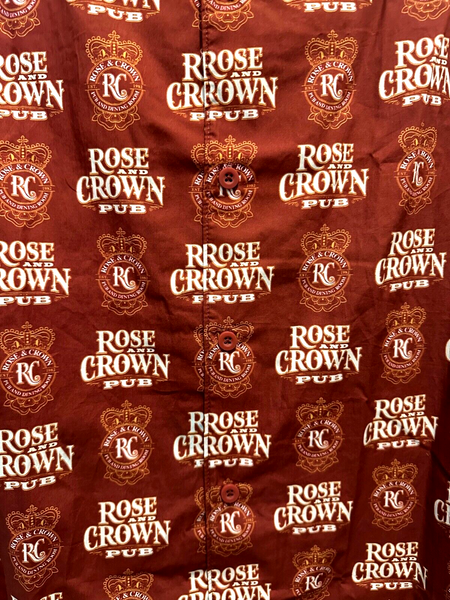 Disney Parks Epcot Rose and Crown Pub Button Up Shirt XL Camp United Kingdom UK