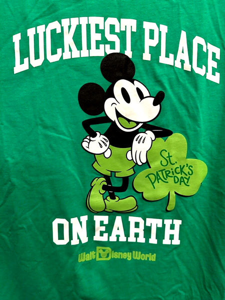 Disney Parks Luckiest Place On Earth St Patricks Day T Shirt Mickey XL WDW 2024