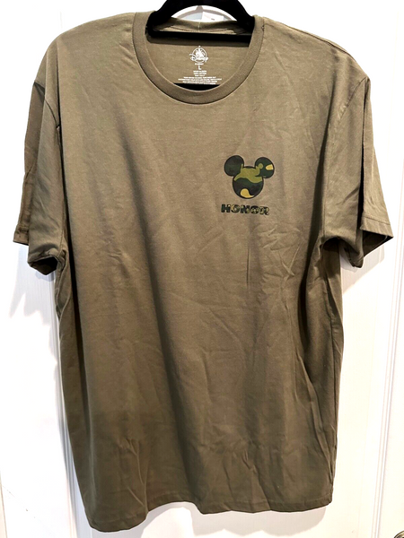 Disney Parks Mickey Mouse Honor Camouflage Military T-Shirt Veterans Day L Large