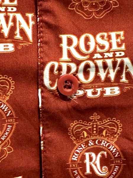 Disney Parks Epcot Rose and Crown Pub Button Up Shirt 2XL XXL Camp United Kingdom World Showcase