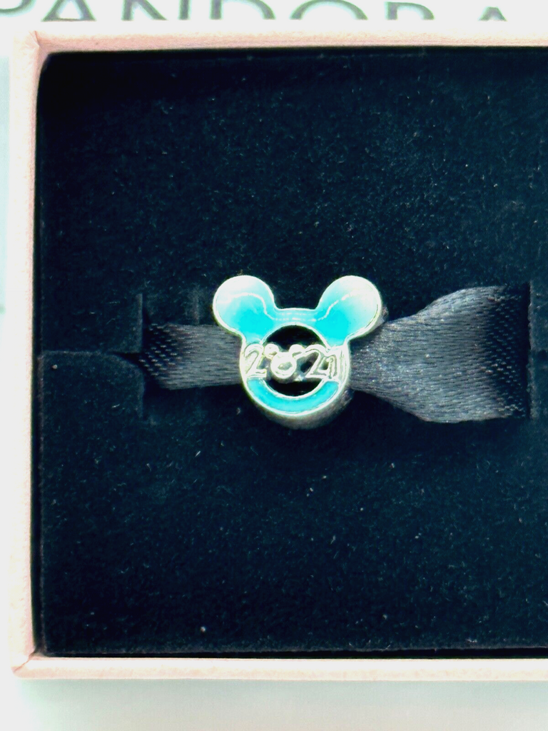 Disney Parks Mickey Mouse Icon Pandora Charm Aqua NIB 2021