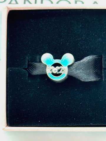 Disney Parks Mickey Mouse Icon Pandora Charm Aqua NIB 2021 Exclusive WDW DL NIB