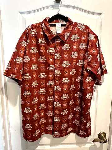 Disney Parks Epcot Rose and Crown Pub Button Up Shirt 3XL Camp United Kingdom World Showcase