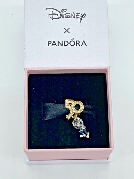 Disney Parks Pandora WDW 50th Anniversary Mickey Mouse Dangle Charm Gold 2021