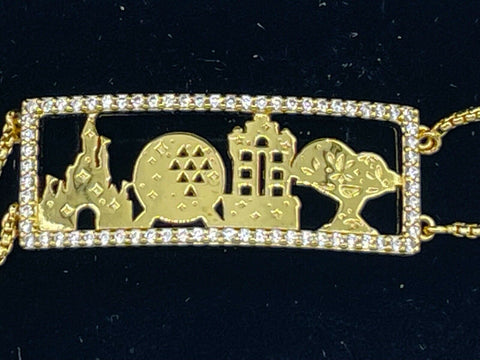 Rebecca Hook Disney Four Parks Bolo Bracelet Walt Disney World Gold Adjustable