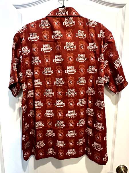 Disney Parks Epcot Rose and Crown Pub Button Up Shirt XL Camp United Kingdom UK