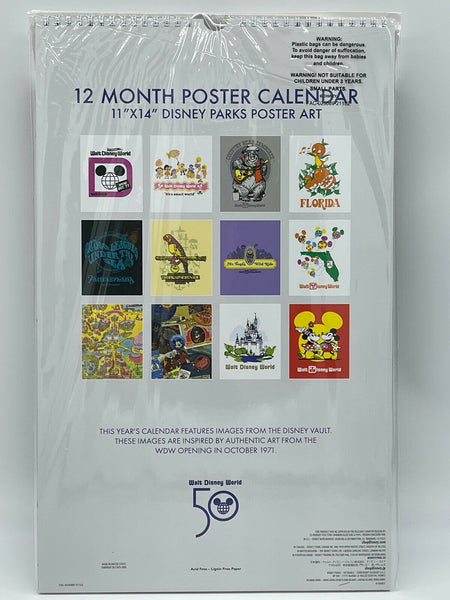 Walt Disney World Parks 50th Anniversary Poster Calendar Orange Bird Big Al 2022