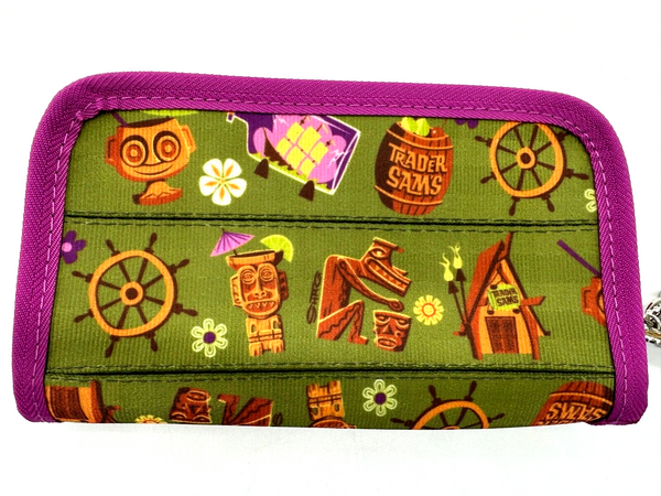 Disney Parks Harveys Shag Trader Sams Tiki Bar Seatbelt Wallet Zip Clutch NWT