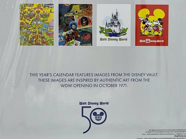 Walt Disney World Parks 50th Anniversary Poster Calendar Orange Bird Big Al 2022