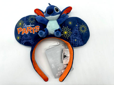 Disney Parks Disneyland Paris Stitch Minnie Mouse Ears Headband Plush NWT 2024