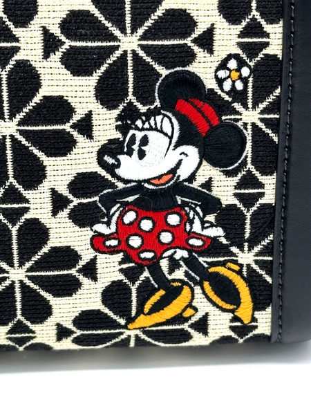 Disney X Kate Spade Mickey Minnie Mouse Flower Jacquard Medium Crossbody 100 NWT