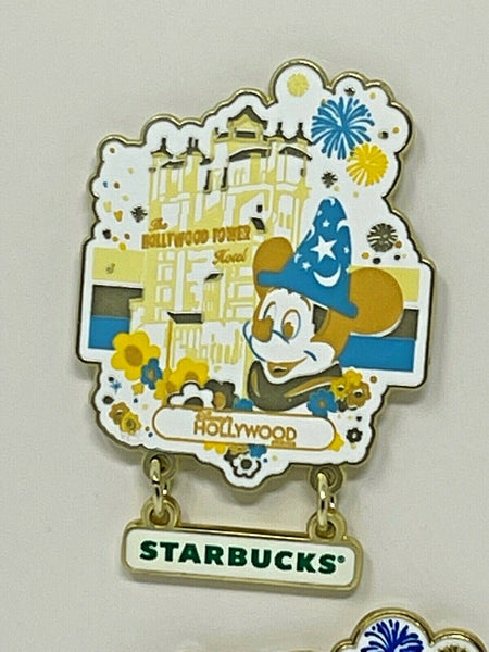 Disney Parks WDW 50th Starbucks 4 Pin Retro Set MK AK HS EP Vintage Park Icons