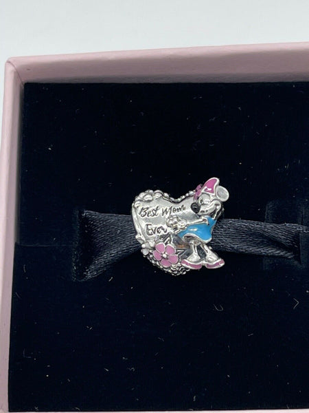 Disney Parks Minnie Mouse Best Mom Ever Heart Pandora Charm 2022